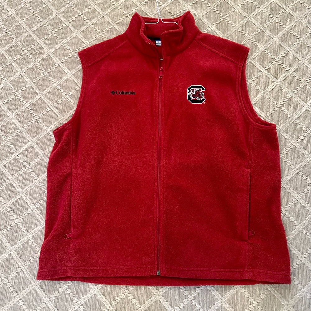 Columbia Garnet University of South Carolina Men’s Sleeveless Fleece Vest XL